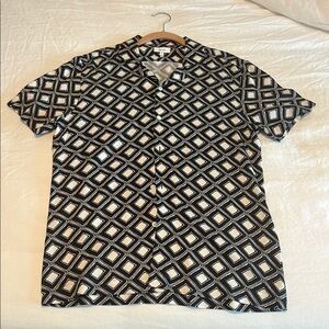 Geometric Black and White Men's Shirt